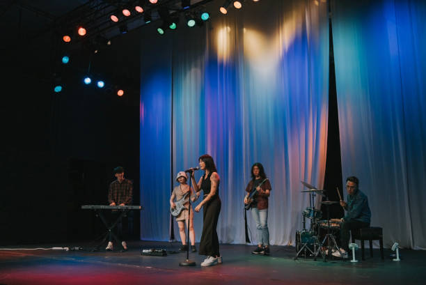 istock Young Asian live band Multiracial group performance on stage 2178742785