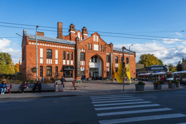 Riga, Latvia – October 12, 2024: Open since 1898, Agenskalns Market is the oldest and largest market in the Agenskalns suburb of Riga, and it is has been granted state cultural monument