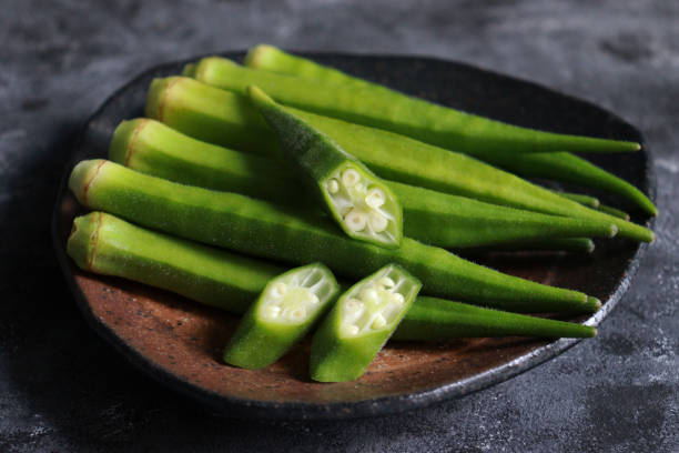 istock Fresh organic okra vegetable or lady's fingers. 2178744928