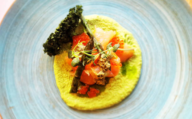 istock Salmon with pea puree. Haute cuisine. 2178745718