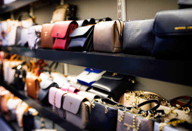 istock Leather handbags collection in the store. 2178745795