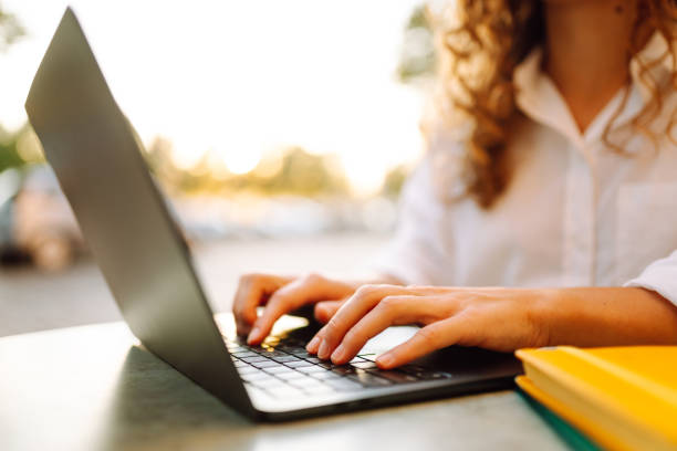 istock Close up. Person typing on a laptop. 2178747850