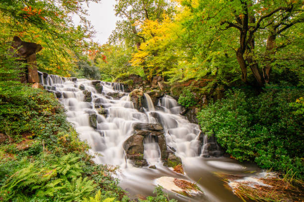 Virginia Water, Windsor Great Park, UK: The 30ft (9.1m) high waterfall which is known as the Cascade. The Cascade was built in 1789.