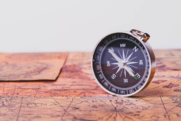 istock Looking for adventure. Compass and maps. Treasure map and path to the treasure. 2178757741