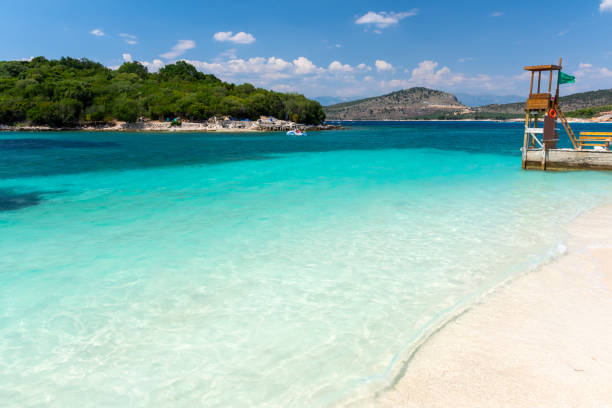 amazing sandy beach in south Albania in Ksamil