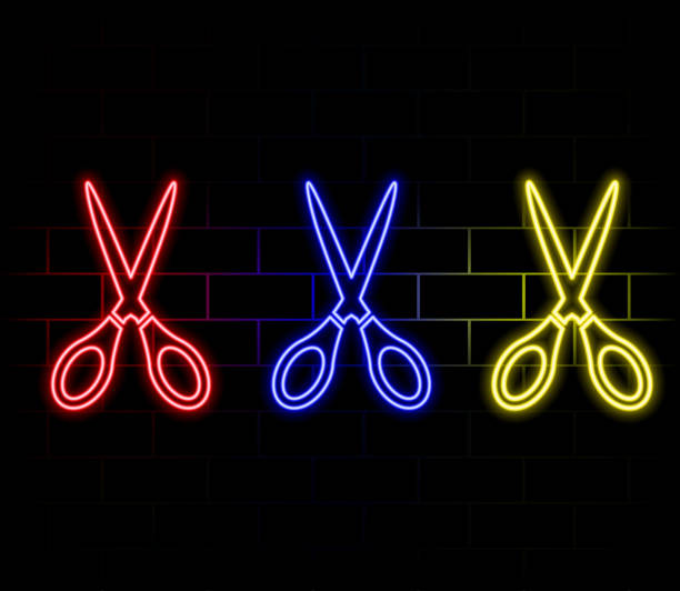 istock scissors neon icon. Simple thin line, outline vector of web, minimalistic icons for UI and UX, website or mobile application 2178765061