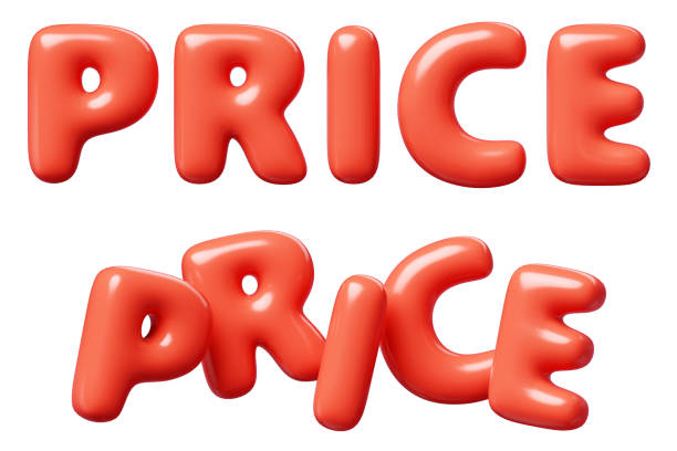 istock Price red Inflatable flying word for promotion design. 3D render illustration 2178767156