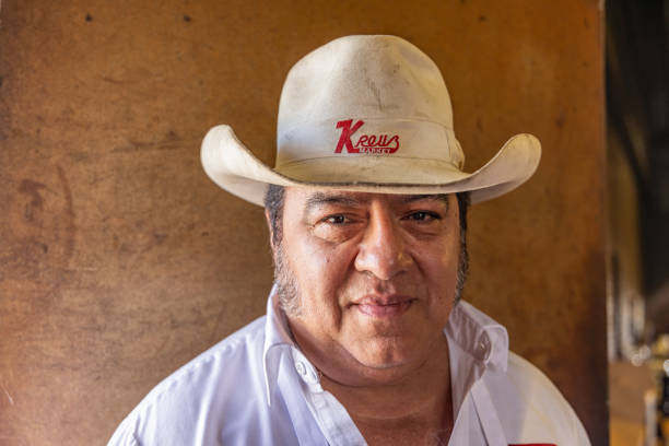 Lockhart, Texas, United States. March 14, 2022. Head cook, or Pit Boss, at a Texas barbeque restaurant.