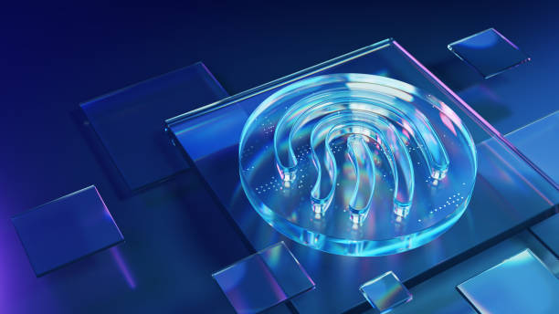 istock Futuristic Digital Fingerprint Symbol on abstract geometric surface 2178773706