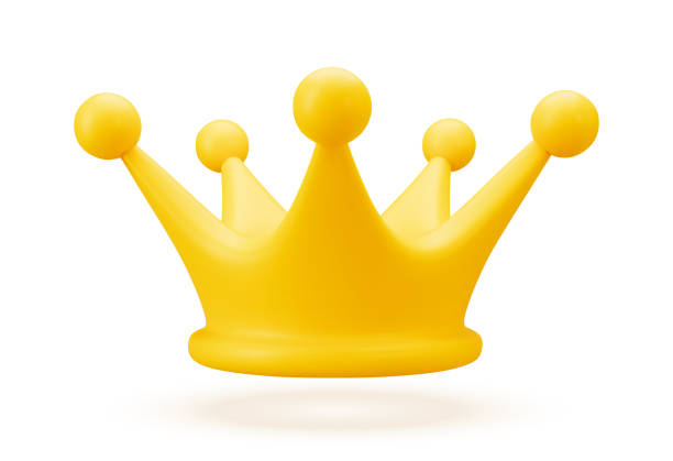 istock 3D Gold Crown Icon Isolated on White. Render Golden Crown Symbol. Rating or Status Signs. Realistic Vector Illustration 2178783368