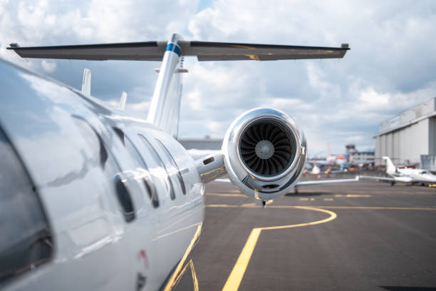 istock Sleek Private Jet Ready for Takeoff on Airfield 2178788498