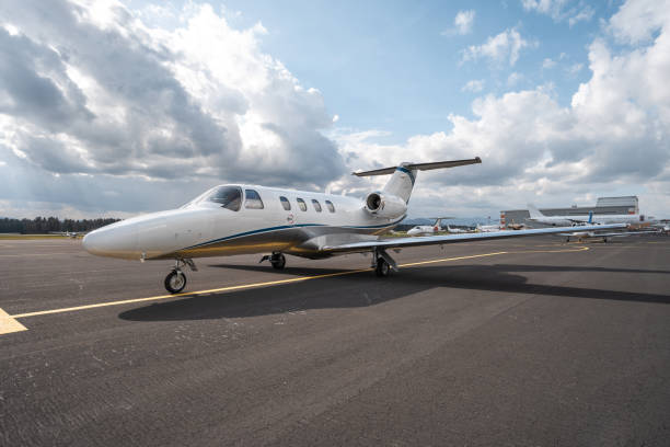 istock Luxury Small Aircraft Ready for Takeoff on Sunny Airfield 2178788506