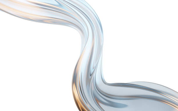 istock Dark transparent glass curves, 3d rendering. 2178790509
