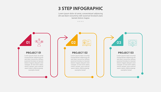 3 Points Template Infographic Outline Style With 3 Point Step Template ...