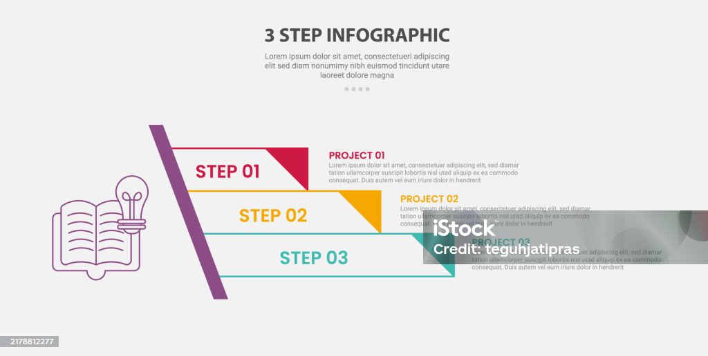 3 Points Template Infographic Outline Style With 3 Point Step Template ...