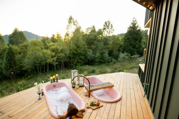 istock Outdoor Bubble Bath in the Mountains 2178814056