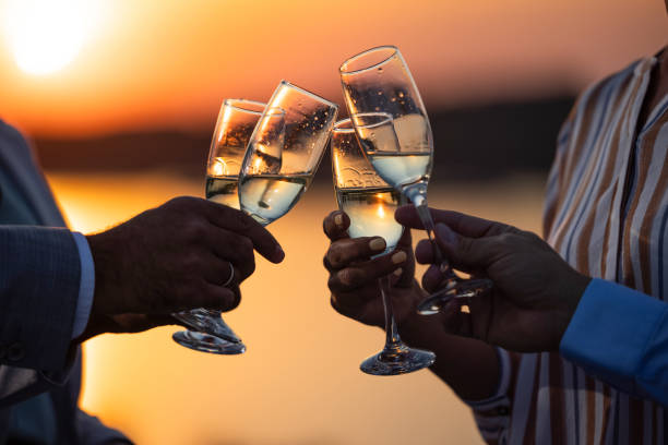 istock Celebratory toast with champagne at sunset! 2178816374