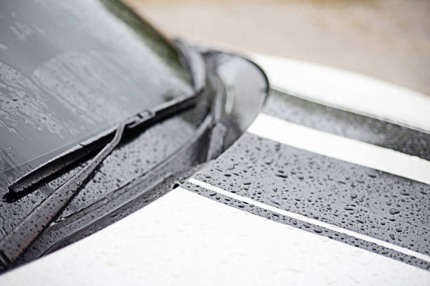 istock Raindrop stains on the metal surface of the car while it rains. 2178817249