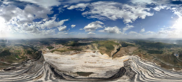 istock Expanded panorama of open coal mine. View from drone 2178819016