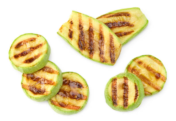 istock grilled sliced zucchini isolated on white background. clipping path 2178819209