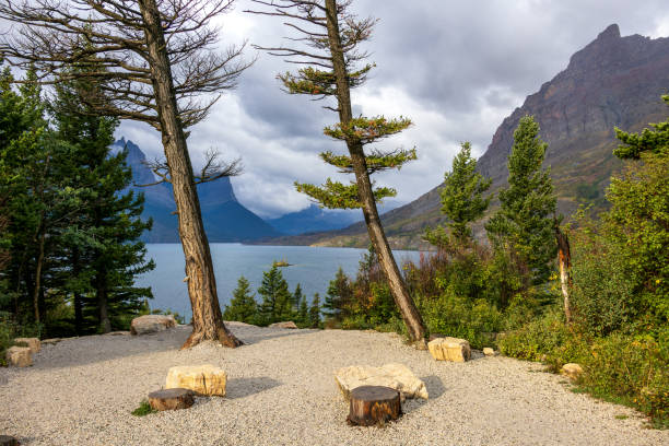 Little Goose Island at dawn in Glacier NP