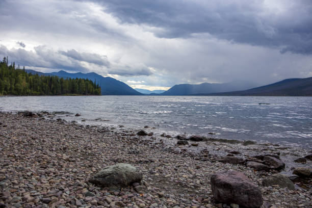 Alpine Lake on a Sunny Summer Day on Lake McDonald in Glacier National Park in Montana