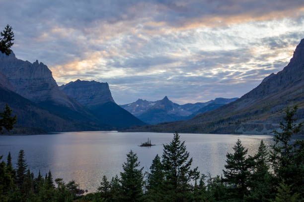 istock Little Goose Island at sunset in Glacier NP 2178819831