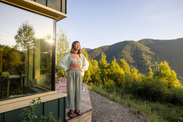 istock Woman at house on mointains 2178819988