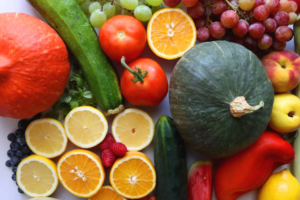 istock Healthy Produce On White Background 2178821632