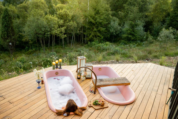 istock Outdoor Bubble Bath in the Mountains 2178822043