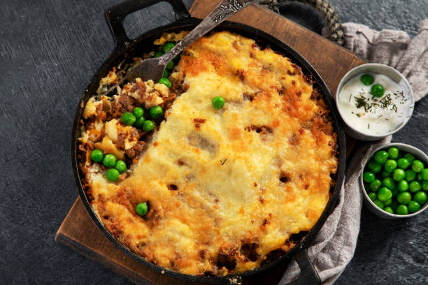 istock Shepherds Pie - ground meat with vegetables, topped with mashed potatoes, and cheese. Baked. 2178823634