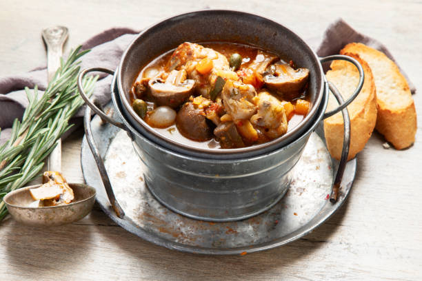 istock Coq au vin or rooster, cock with wine. 2178824562