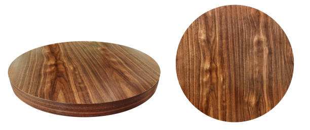 istock Circular wooden plate  separate on white background. 2178824827