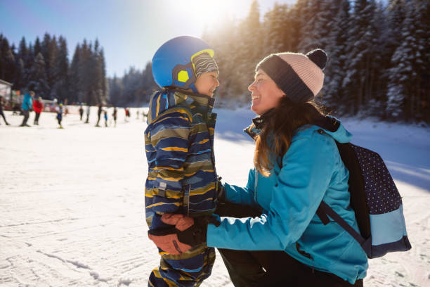 istock Mom and son on a ski vacation 2178824937