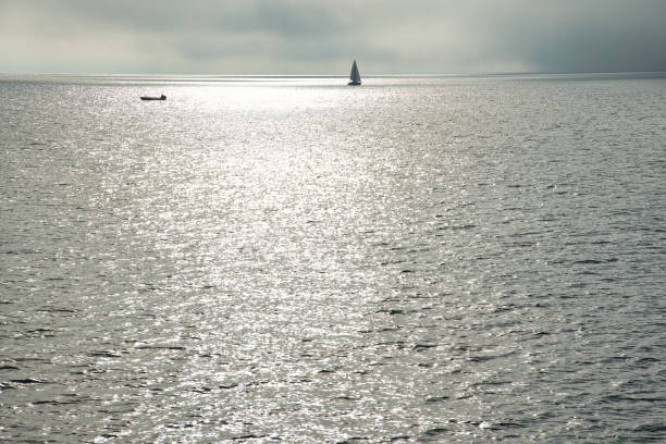 Single sailboat on the Lake Constance