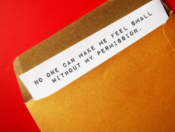 istock Document in office envelope with text - No one can make me feel small without my permission - powerful daily positive affirmation at work 2178828327
