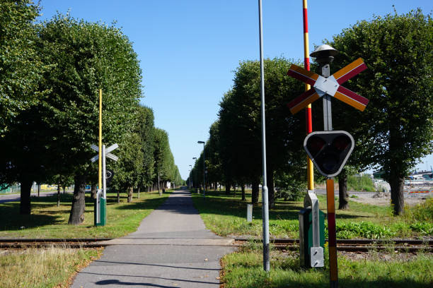 istock A railway crossing place in town 2178828518
