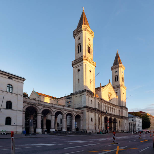 Saint  Ludwig church Munich at sunset, Germany