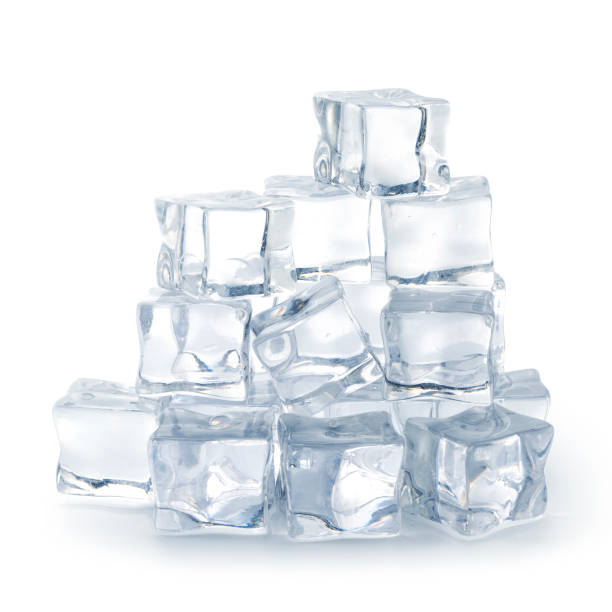 istock Pile of ice cubes isolated on white background, Artificial acrylic ice cubes, Clipping path 2178837335