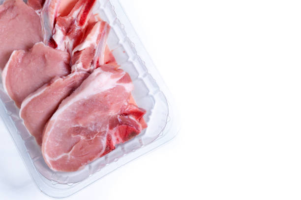 istock Fresh packaged pork meat isolated on white background 2178837372
