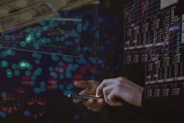 istock Image of stock trading on smartphone 2178843115