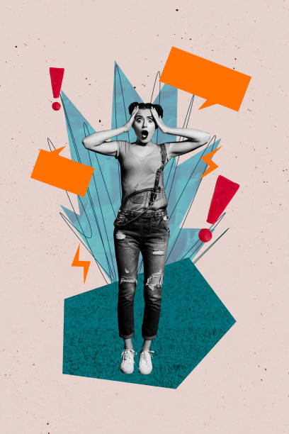 istock Vertical composite artwork collage image picture of impressed girl exclamation mark dialogue bubble isolated on creative background 2178844291