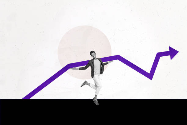 istock Creative picture collage young energetic happy man dream accomplishment positive statistics stock growth improvement inspiration 2178846061