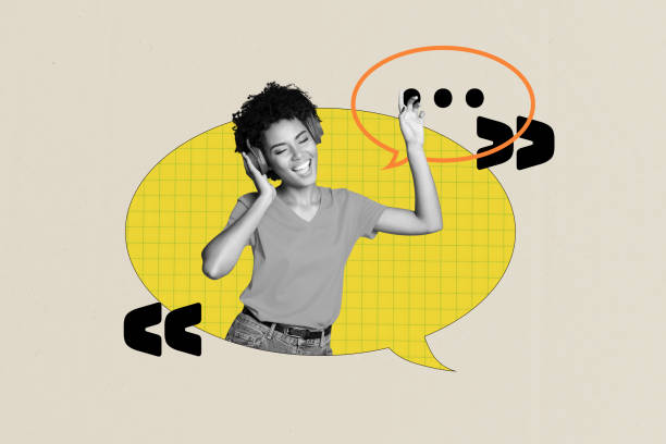istock Creative collage picture young cheerful woman dance party disco textbox message reply communication cite checkered background 2178846869