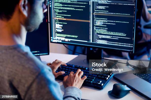 Indian Software Development Working On Coding Computer Screen And ...
