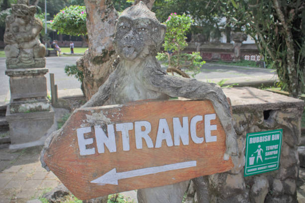 Entrance to monkey forest sign