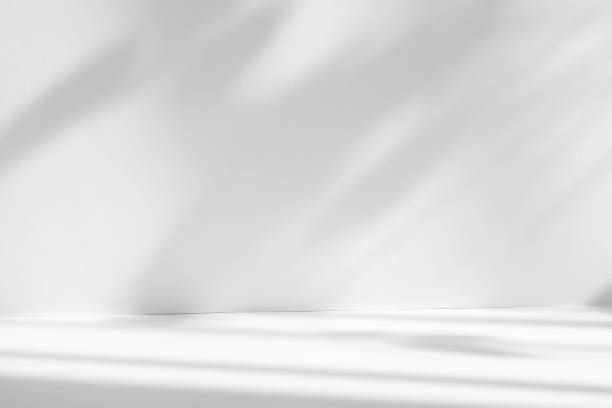 istock Abstract white studio background with shadows of window. Empty 3d room. Display product with blurred backdrop. 2178854086