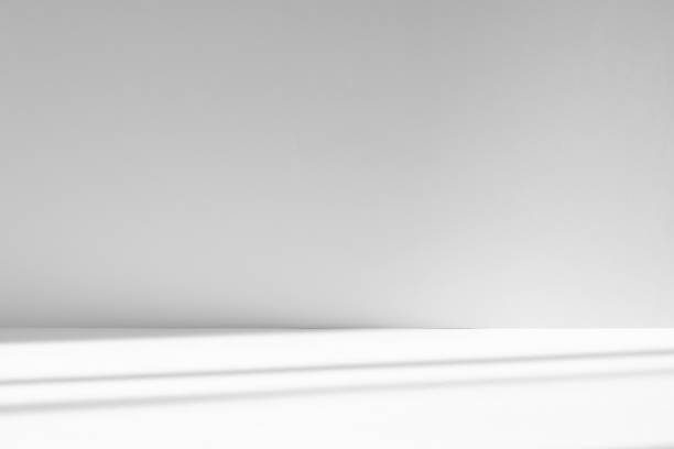 istock Abstract white studio background with shadows of window. Empty 3d room. Display product with blurred backdrop. 2178854109