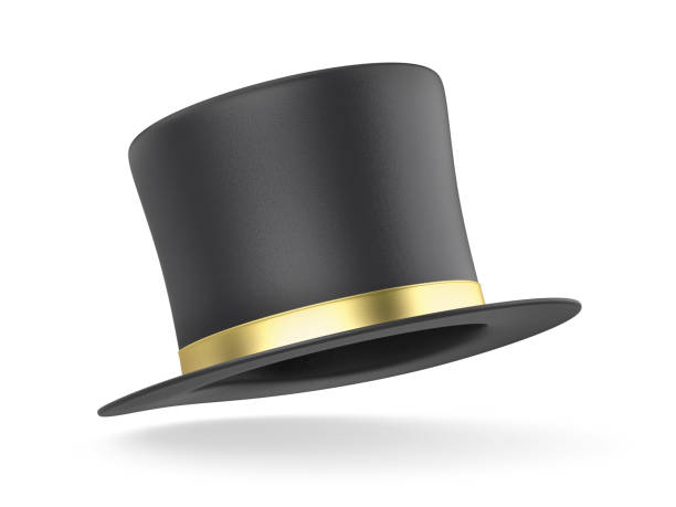 istock Black top hat with golden ribbon 2178858267