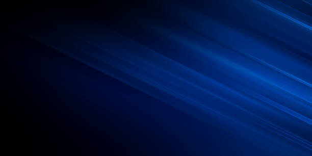 istock Neon blue motion light trails over black background. Abstract speed effect. Rays of light moving fast over dark background 2178858900